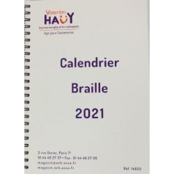 Calendrier braille 2021 (janvier à décembre)