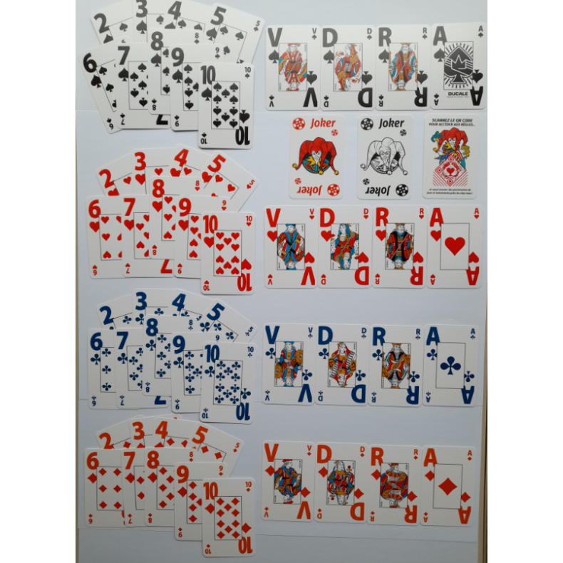 Boîte de 2 jeux de 54 cartes pour malvoyants - AVH - Boutique Valentiy