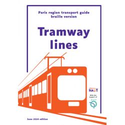 Guide du tramway parisien par lignes - Edition braille 2024 - Anglais