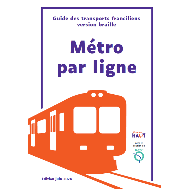 Métro parisien par lignes 2024 braille pour non-voyants français - Avh