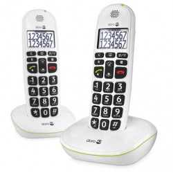 Pack Duo de Téléphones sans fil PhoneEasy 110 Blanc