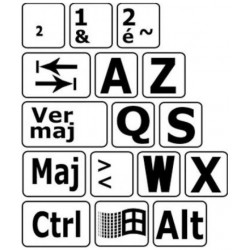 Caractères agrandis pour clavier de PC, noir sur fond blanc