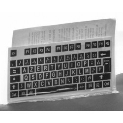 Caractères agrandis et braille pour clavier de PC, blanc sur fond noir